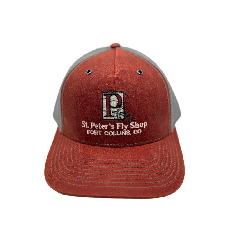 Richardson Sports St. Peter’s Classic Logo Hawthorne Trucker Hat Burnt Red / Charcoal One Size