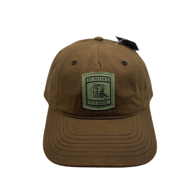 Richardson Sports St. Peter’s Classic Logo Olive Leather Patch Waxed Cotton Hat Brown One Size