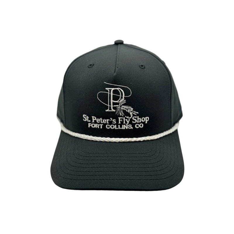 Richardson Sports St. Peter’s Classic Solid White Logo 5 Pannel Hat Black w/ White Rope One Size