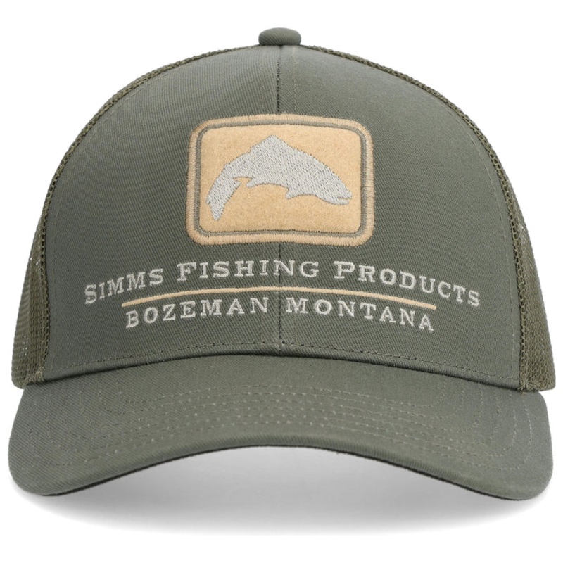 Simms Double Haul Icon Trucker Hat Smokey Olive