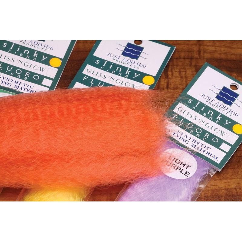 Slinky Fibre|White|Lt. Purple|Yellow|Black|Brown|Orange|Fl. Chartreuse|Grey|Red|Shrimp|Olive|Sea Blue|One Size