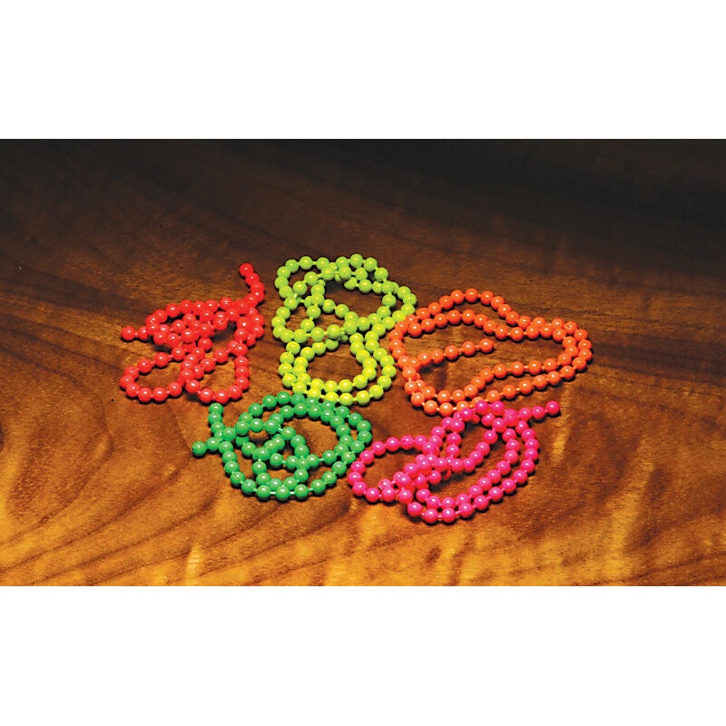 Fluorescent Bead Chain|4mm|Fl. Pink|Fl. Chartreuse|Fl. Orange|Fl. Green|Fl. Red