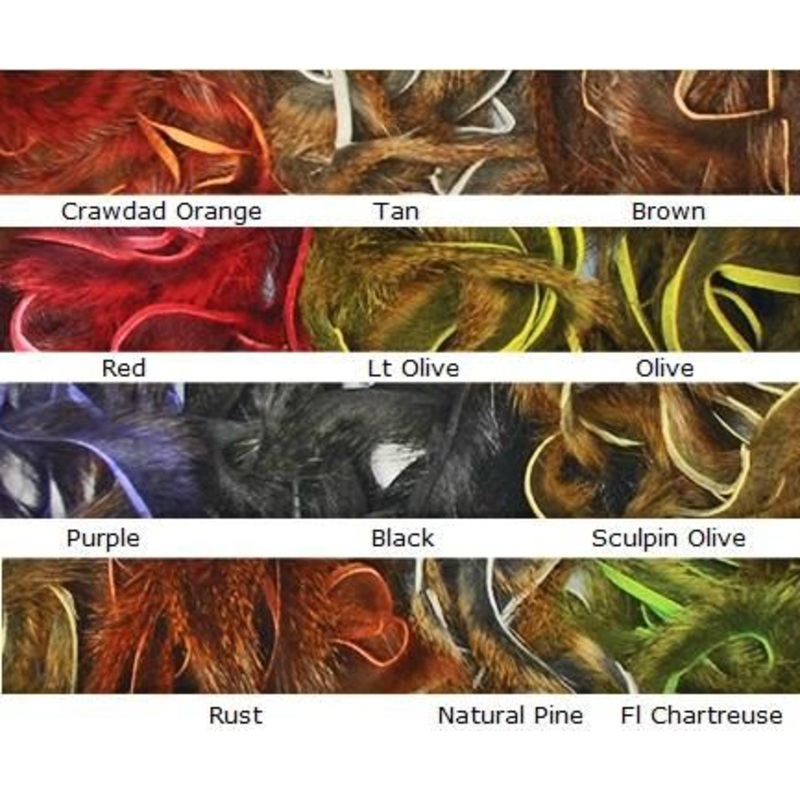 Micro Pine Squirrel Strips|Brown|Purple|Crayfish Orange|Fl. Chartreuse|Natural|Sculpin Olive|Black|Tan|Olive|Red|Leech Red|Claret|One Size