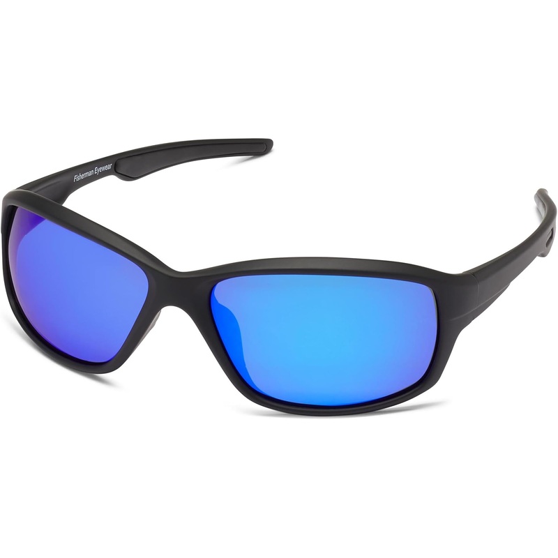 Fisherman Eyewear Dorado Matte Blk gray lense w/ revo blue mirror finish