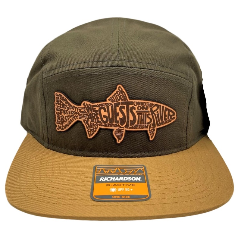 Richardson Sports St. Peter’s Manifesto Patch Orange Outline 5 Panel Hat Dark Loden / Biscuit