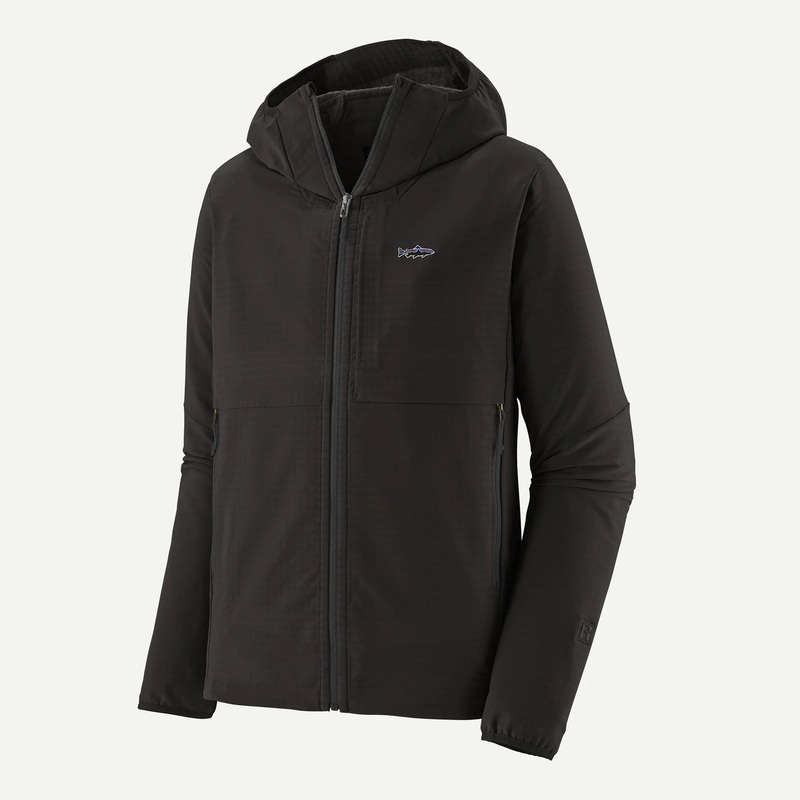 Patagonia R1 TechFace Fitz Roy Trout Hoody – Black