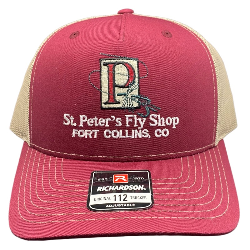 Richardson Sports St. Peter’s Classic Logo Trucker Hat Cardinal/Tan
