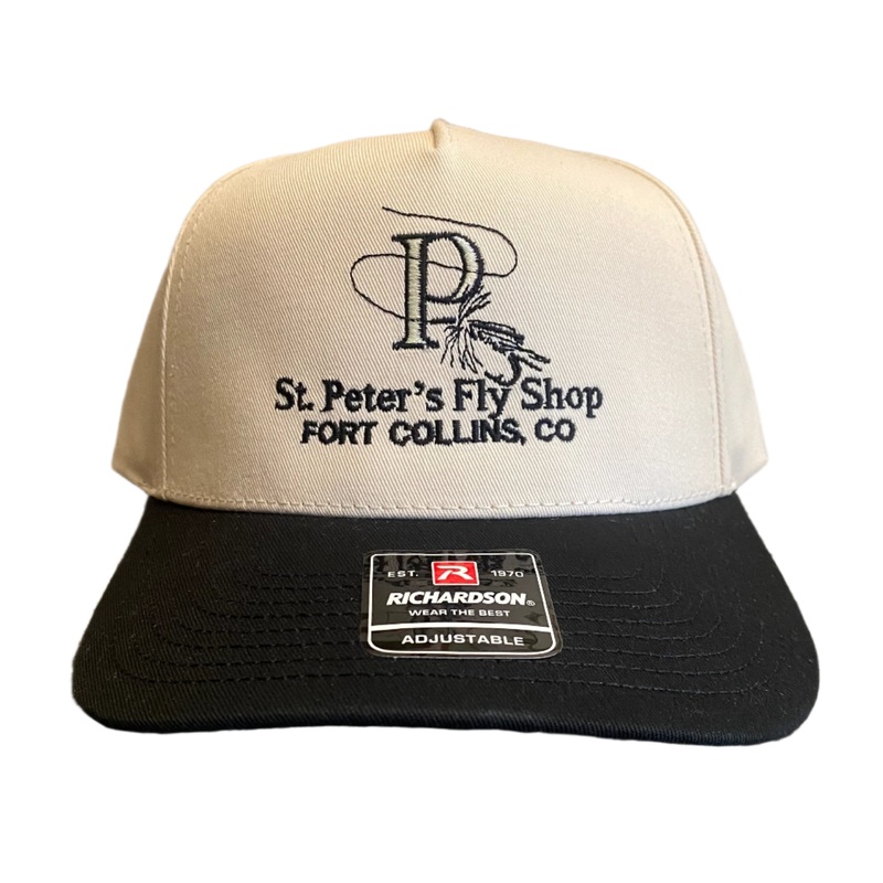 Richardson Sports St. Peter’s Classic Solid Black Logo 5 Panel Hat Cream/Black One Size (Copy)