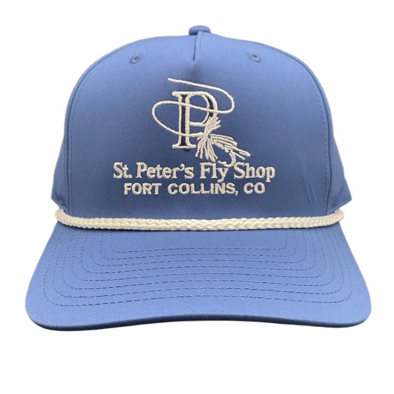 Richardson Sports St. Peter’s Classic Solid White Logo 5 Pannel Hat Blue w/ White Rope One Size