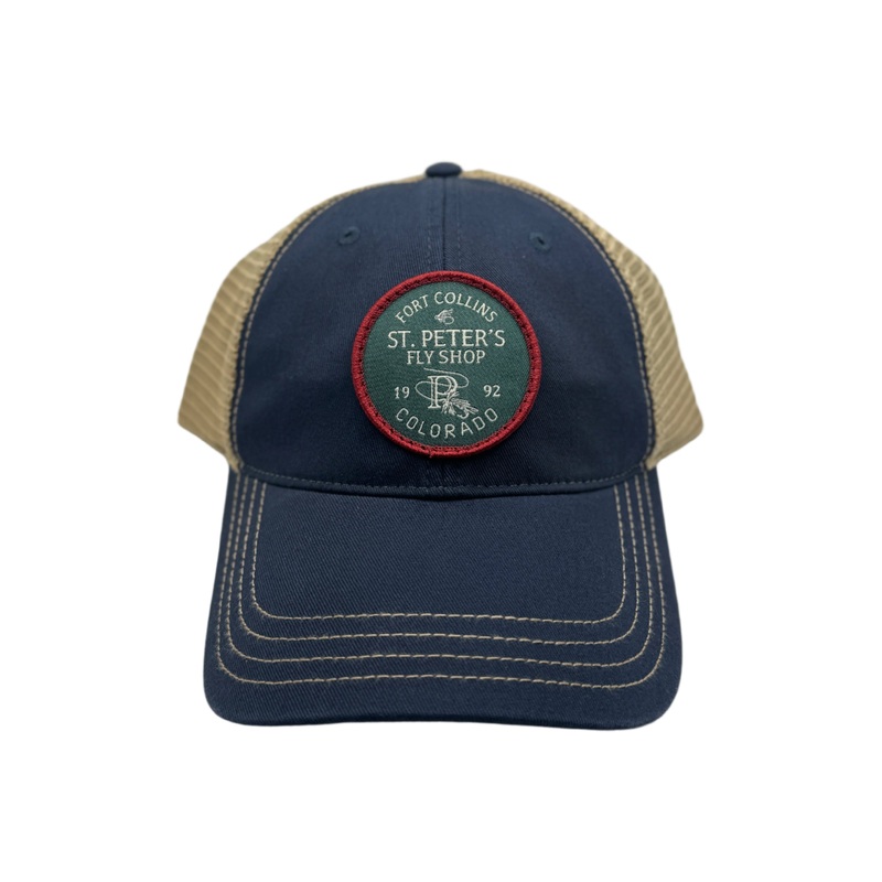 Richardson Sports St. Peter’s Round Patch Garment Washed Trucker Hat Navy / Khaki One Size