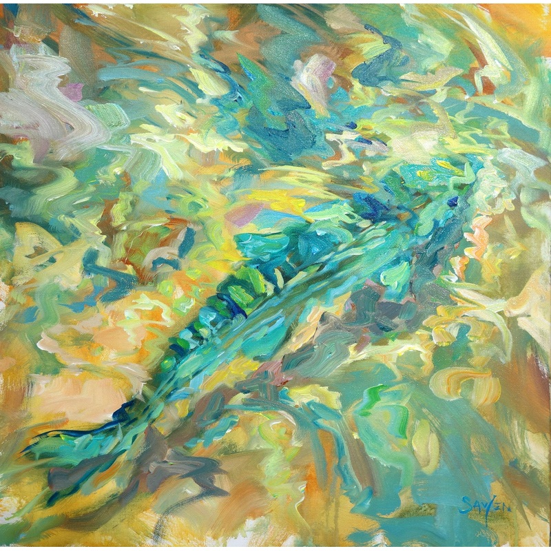 Flats Ghost  Bonefish Original Painting by Mike Savlen