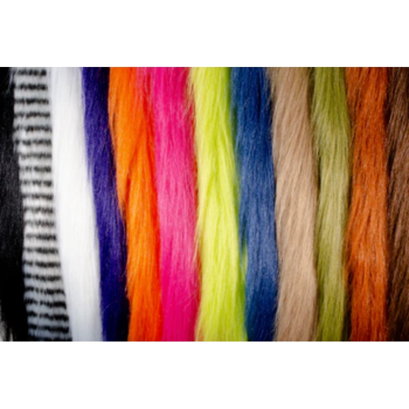 Fair Flies Fly Fur|White Barred Black|White|Black|Tan|Dark Purple|Dark Sapphire|Olive|Hot Pink|Chartreuse|Hot Orange|Brown
