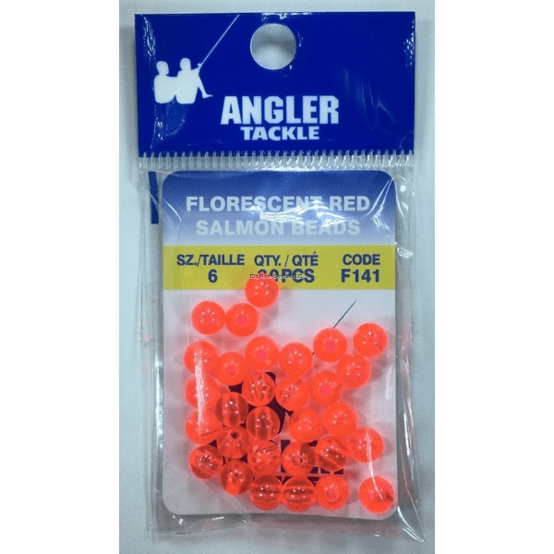 Angler F141 Salmon Red Beads||4 (30 pk)||5 (30 pk)||6 (30 pk)||8 (24 pk)||10 (14 pk)