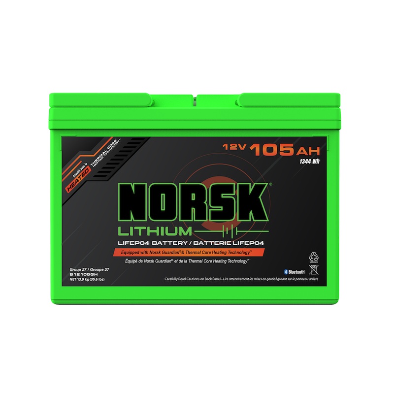 Norsk 12.BV-105AH LiFEPO4 Battery – Guardian Heated
