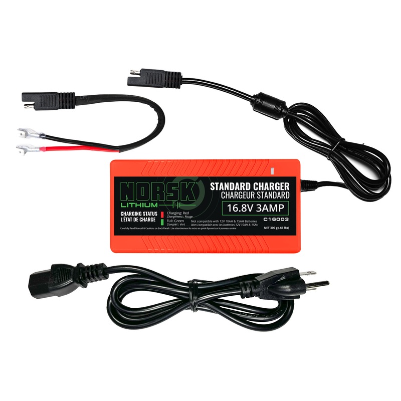 Norsk C16003, 16.8V 3A Standard Lithium-Ion Charger with SAE Harness