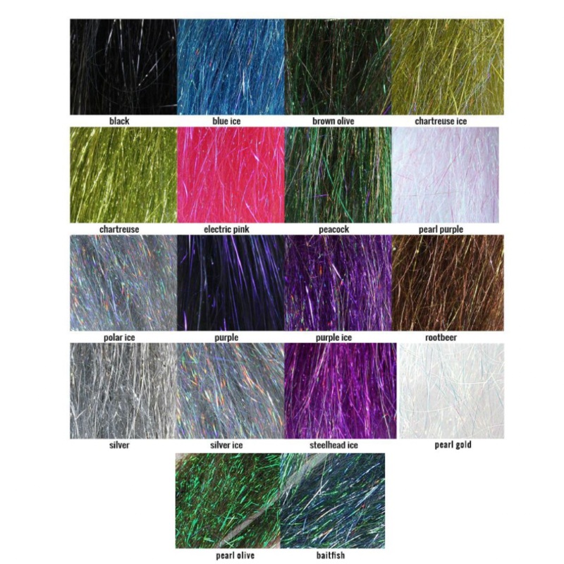 Angel Hair Brush|Kingfisher|Peacock|Black|Copper|Pearl Gold|Electric Pink|Steelhead|Rusty Olive|4″