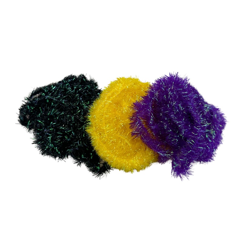 Hareline Cactus Chenille|Pink|Fl. Fuchsia|Root Beer|Olive|Yellow|Shrimp Pink|Peachy Flesh|Hot Orange|Red|Minnow Blue|Purple|Chartreuse|Pearl|Dark Olive|Black|Bonefish Tan|Bright Green|Large|Medium