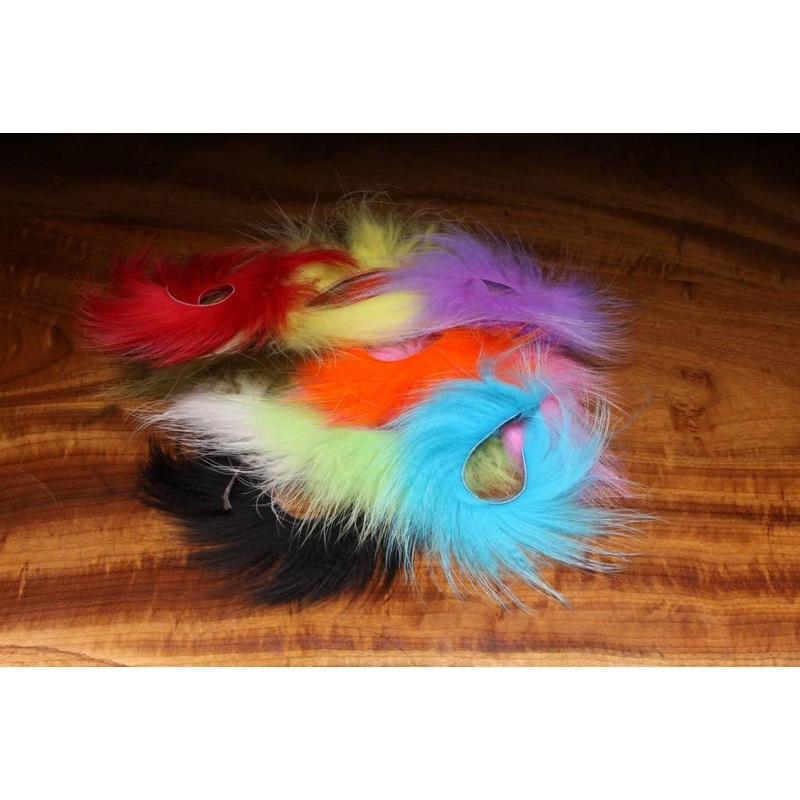 Hareline Finn Raccoon Zonker|Black|Orange|Kingfisher Blue|White|Tan
