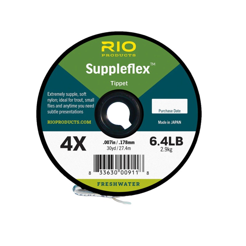 RIO Suppleflex Tippet|30yd 7X (2.0lb)|30yd 6X (3.0lb)|30yd 5X (4.7lb)|30yd 4X (6.1lb)