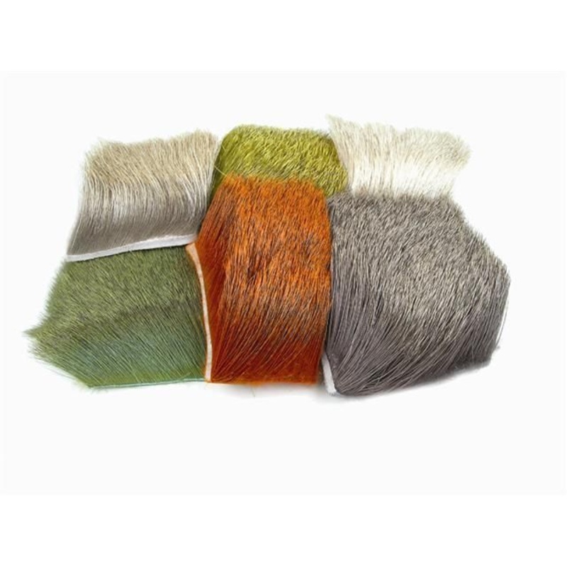 Wapsi Elk Body Hair|Cow (Dark Natural)|Black|Bleached|Bull (Light Natural)|Olive|Brown|Orange|Yellow