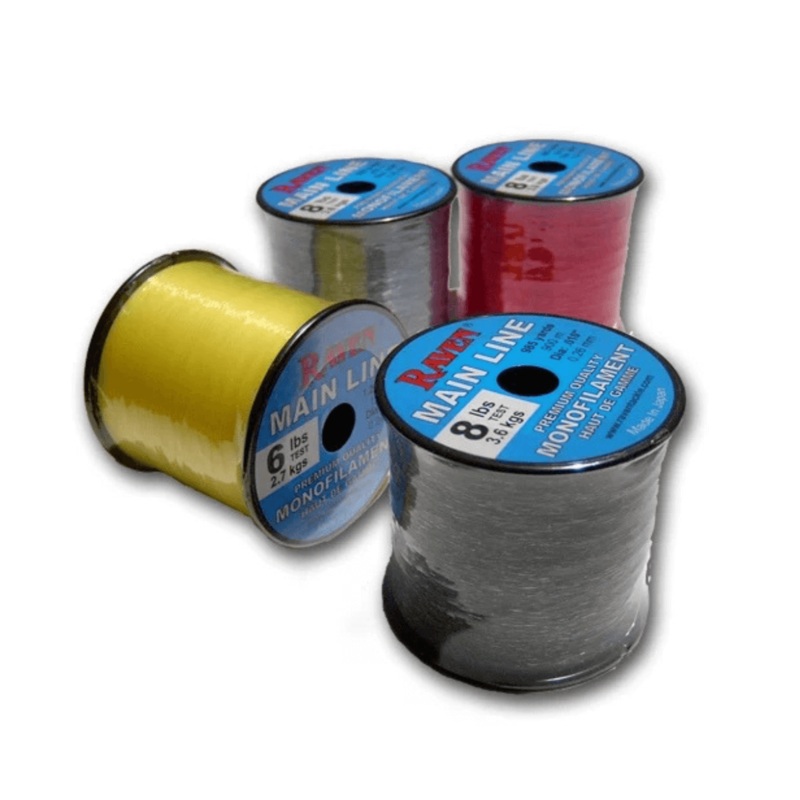 Raven Main Line|High-Vis Pink|High-Vis Yellow|Grey|Green|8lb/985yd|10lb/820yd|12lb/690yd|15lb/620yd