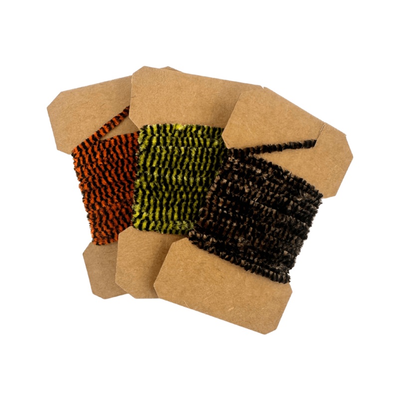 Wapsi Variegated Chenille|Red/Yellow|Black/Yellow|Black/Olive|Black/Orange|Black/White|Red/White|Black/Coffee|Dk. Olive/Yellow