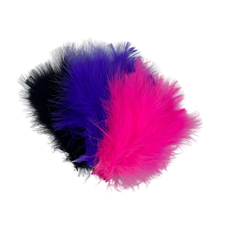 Extra Select Marabou|White|Orange|Purple|Black|Peacock Blue|Fl. Chartreuse|Fl. Pink|Yellow|Pearl Grey|Brown|Red