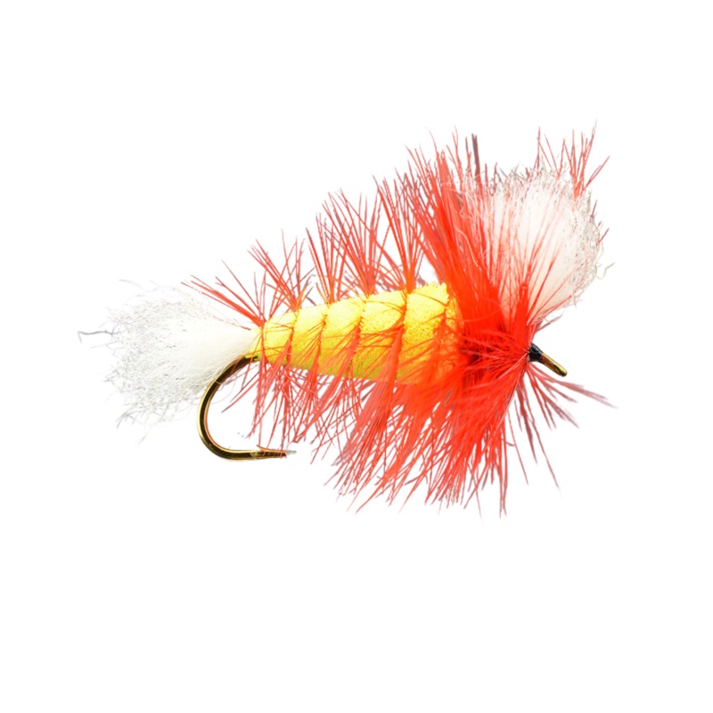 Wulff Bomber Lime/Hot Orange Hackle Salmon Fly
