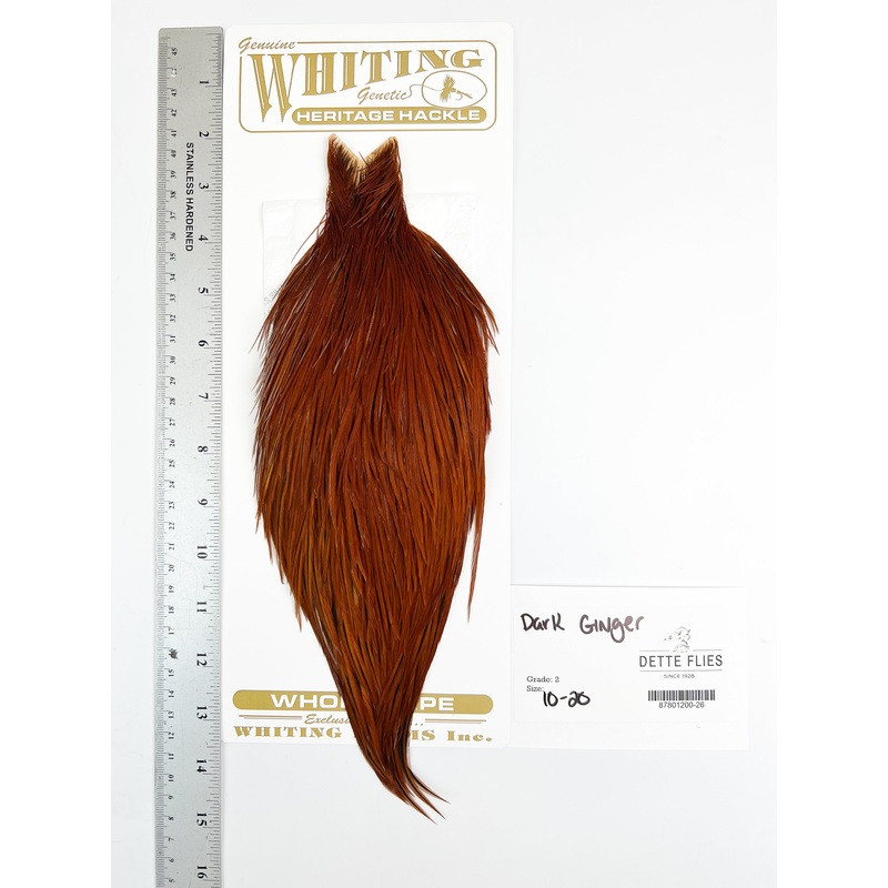 Dark Ginger – Whiting Heritage Hackle Rooster Cape  – Grade 2