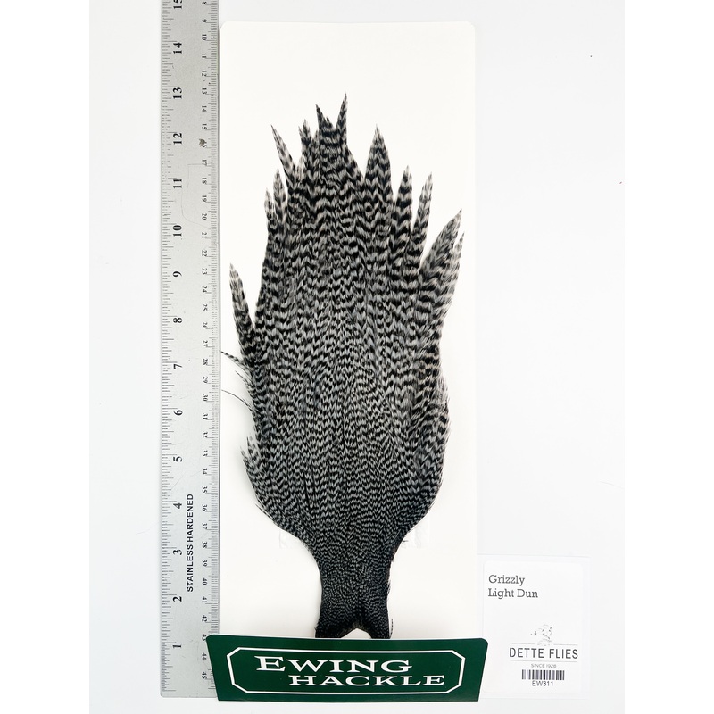 Grizzly dyed Light Dun – Ewing Rooster Cape