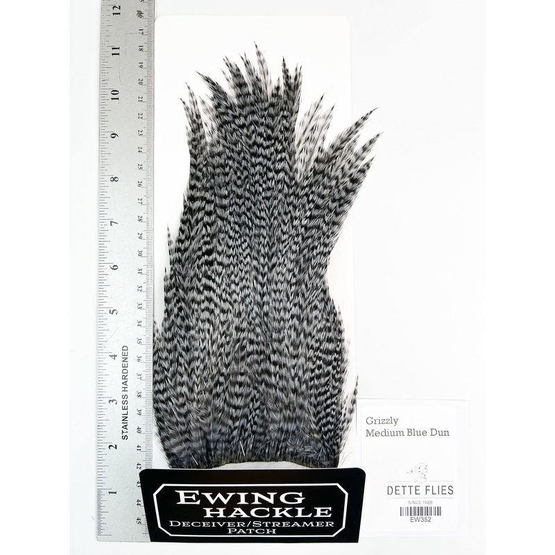 Grizzly dyed Medium Blue Dun – Ewing Deceiver Patch