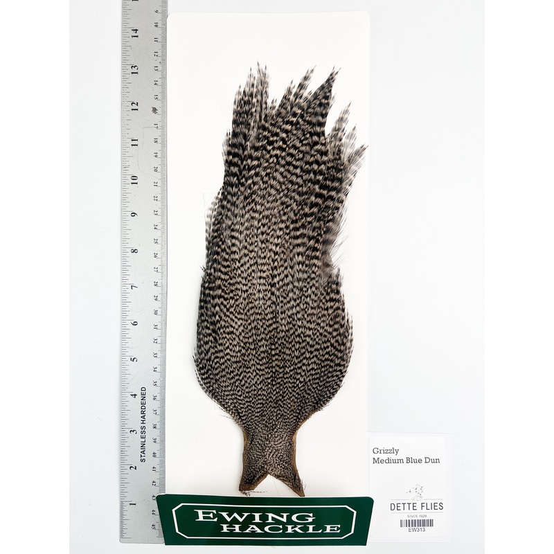 Grizzly dyed Medium Blue Dun – Ewing Rooster Cape