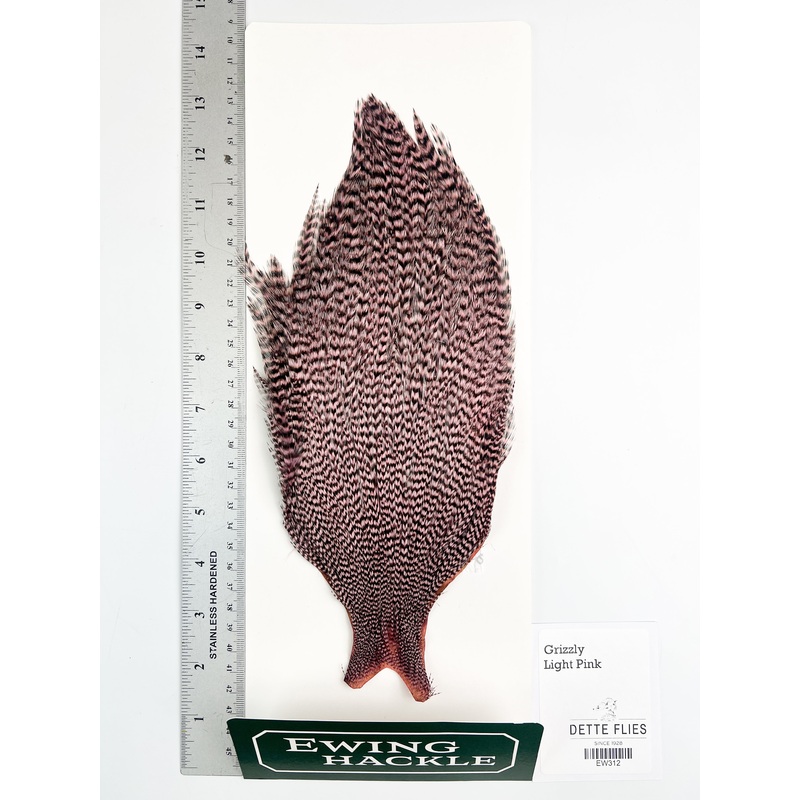 Grizzly dyed Pink – Ewing Rooster Cape