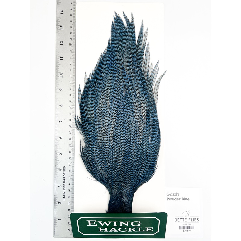 Grizzly dyed Powder Blue – Ewing Rooster Cape