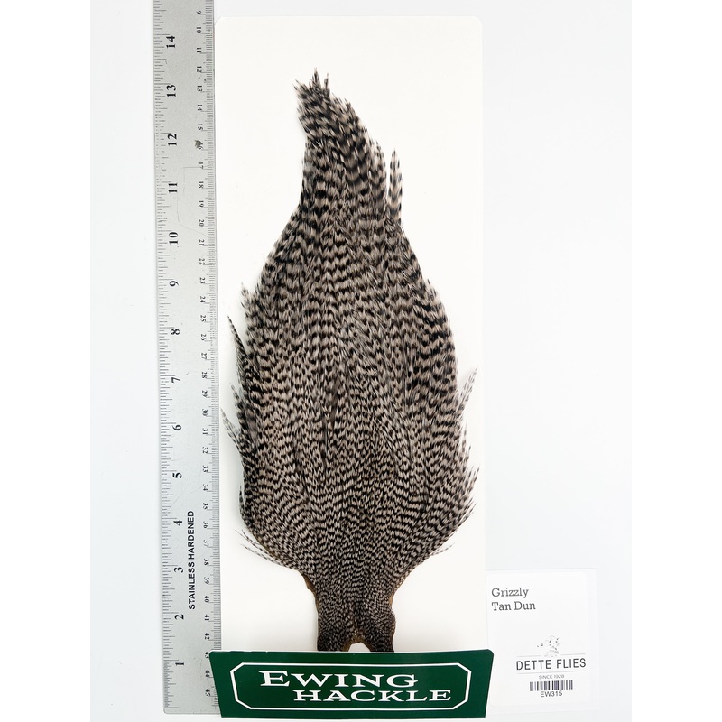 Grizzly dyed Tan Dun – Ewing Rooster Cape