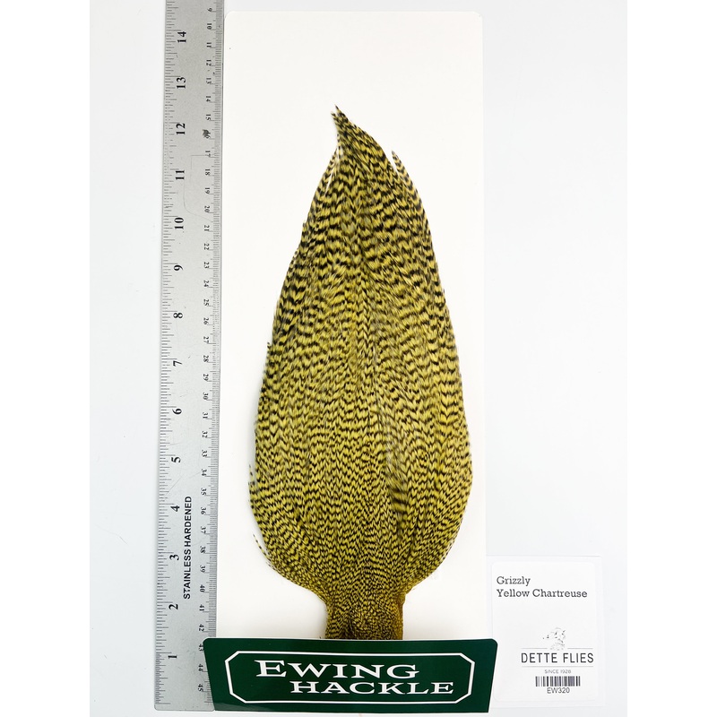 Grizzly dyed Yellow Chartreuse – Ewing Rooster Cape