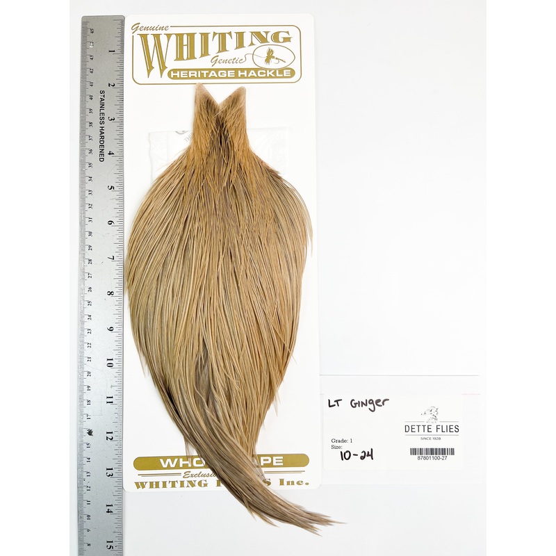 Light Ginger – Whiting Heritage Hackle Rooster Cape  – Grade 1