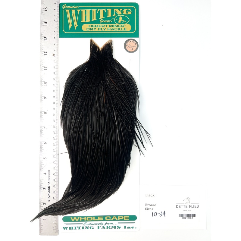 Black – Whiting Hebert Rooster Cape | Bronze Grade
