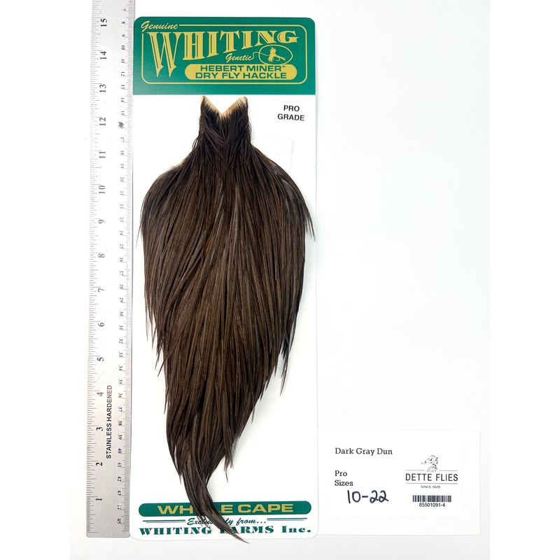 Dark Gray Dun – Whiting Hebert Rooster Cape | Pro Grade