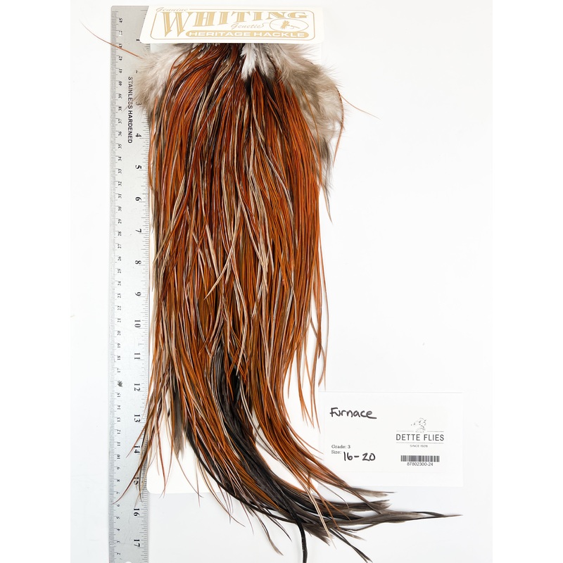 Furnace – Whiting Heritage Hackle Rooster Saddle – Grade 3