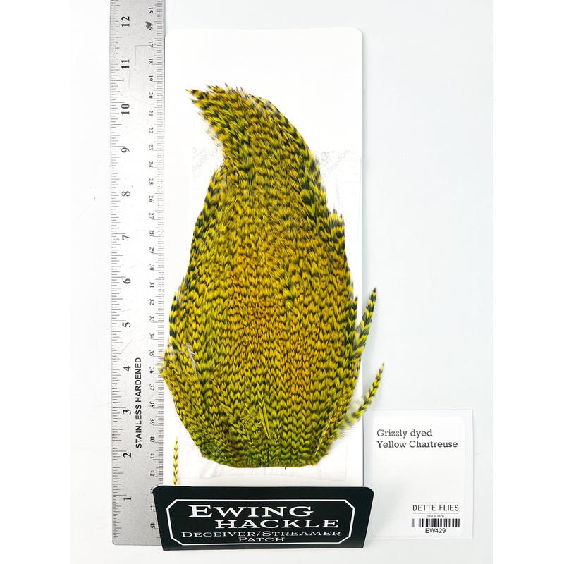 Grizzly dyed Yellow Chartreuse – Ewing Deceiver Patch (429)