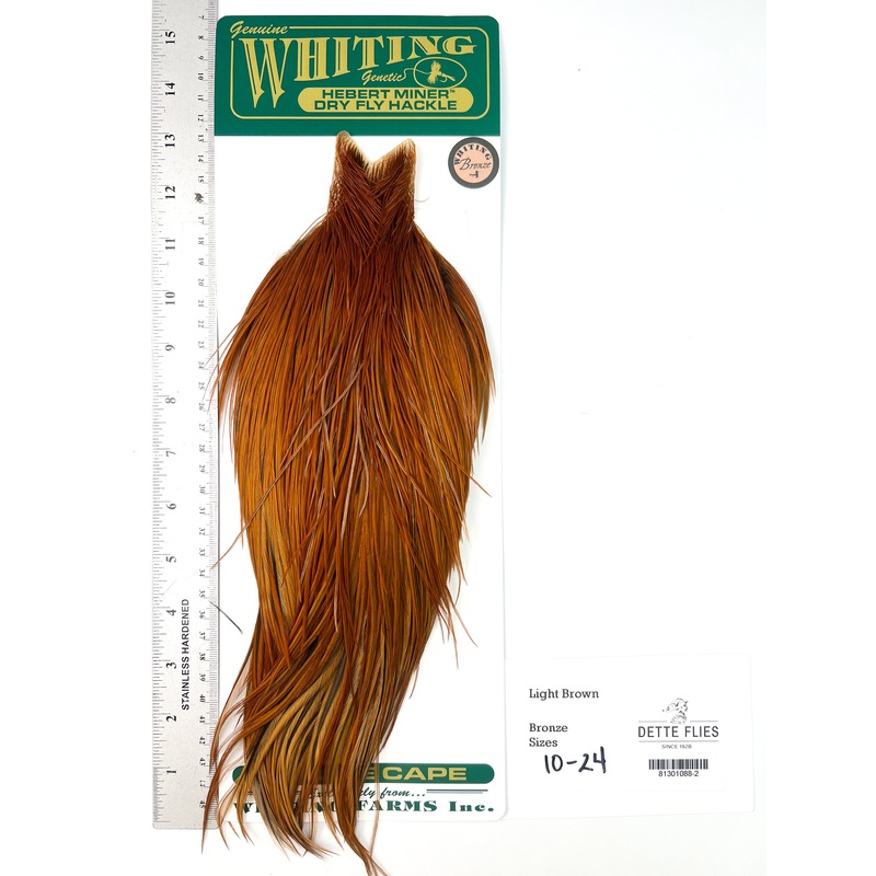 Light Brown – Whiting Hebert Rooster Cape | Bronze Grade