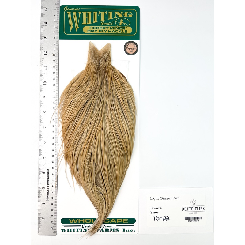Light Ginger Dun – Whiting Hebert Rooster Cape | Bronze Grade