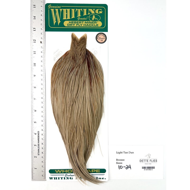 Light Gray Dun – Whiting Hebert Rooster Cape | Bronze Grade