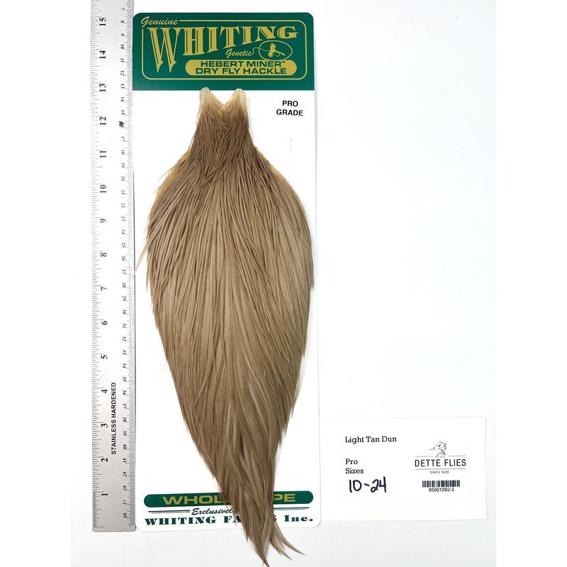 Light Tan Dun – Whiting Hebert Rooster Cape | Pro Grade