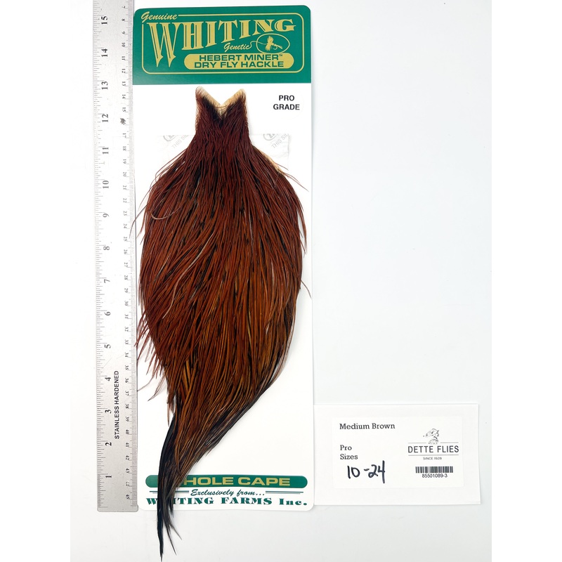 Medium Brown – Whiting Hebert Rooster Cape | Pro Grade
