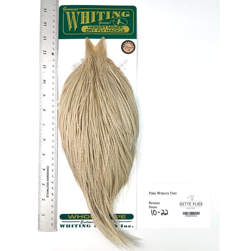 Pale Watery Dun – Whiting Hebert Rooster Cape | Bronze Grade