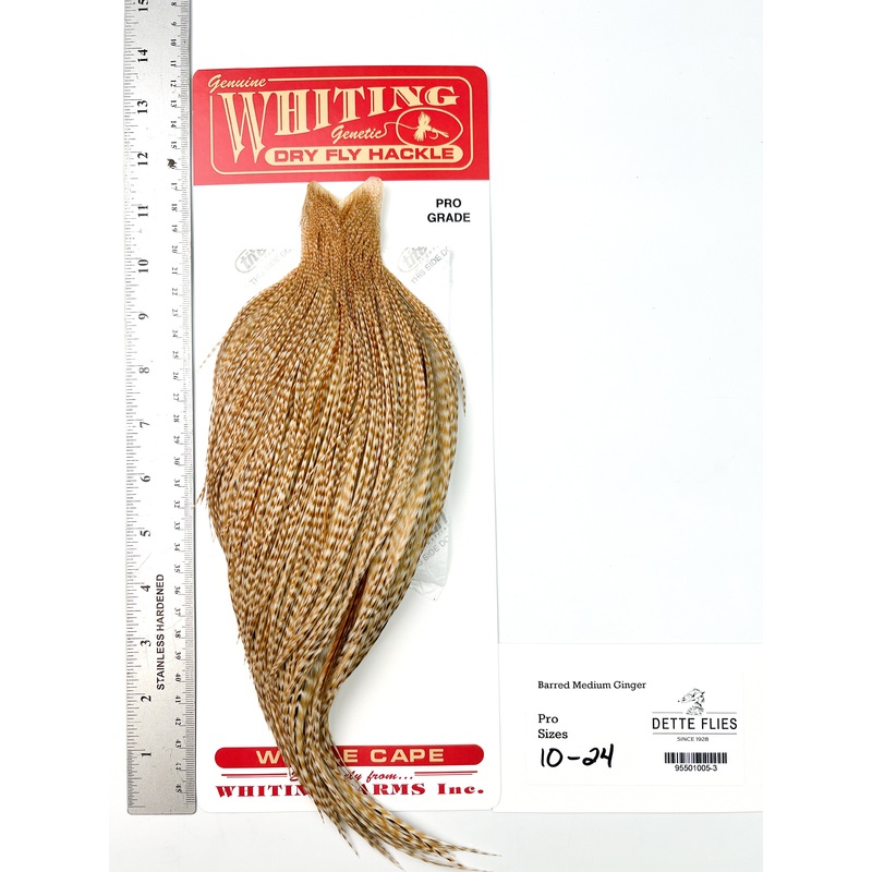 Barred Medium Ginger – Whiting Line Rooster Cape – Pro Grade