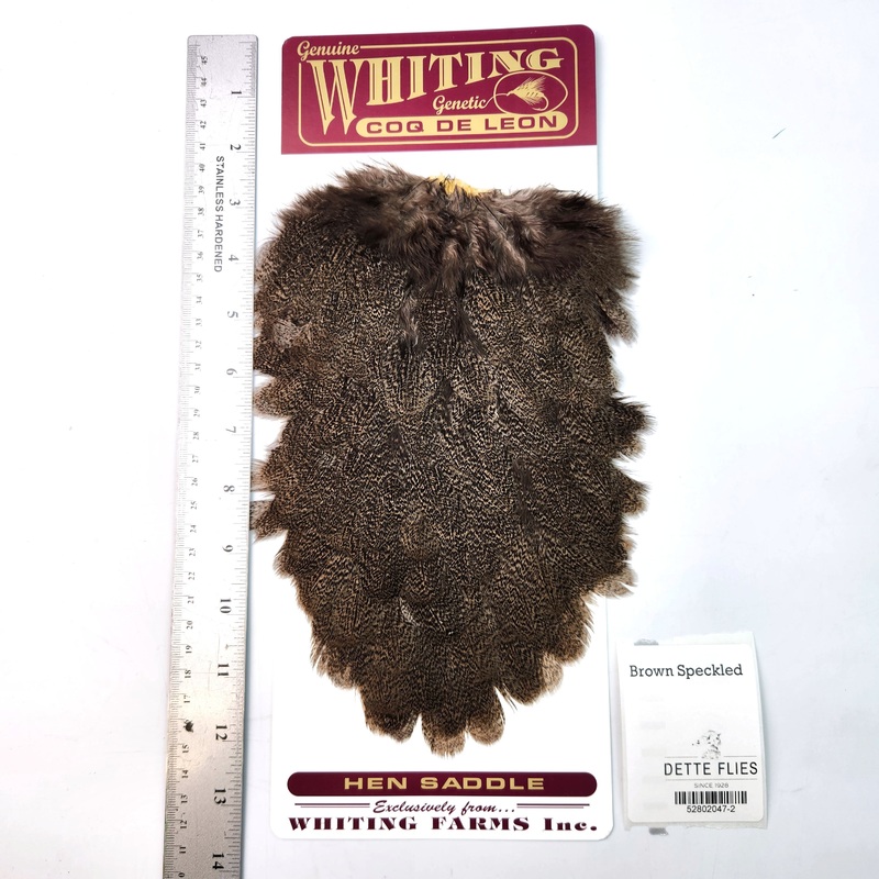 Brown Speckled – Whiting Coq de Leon Hen Saddle (#2)