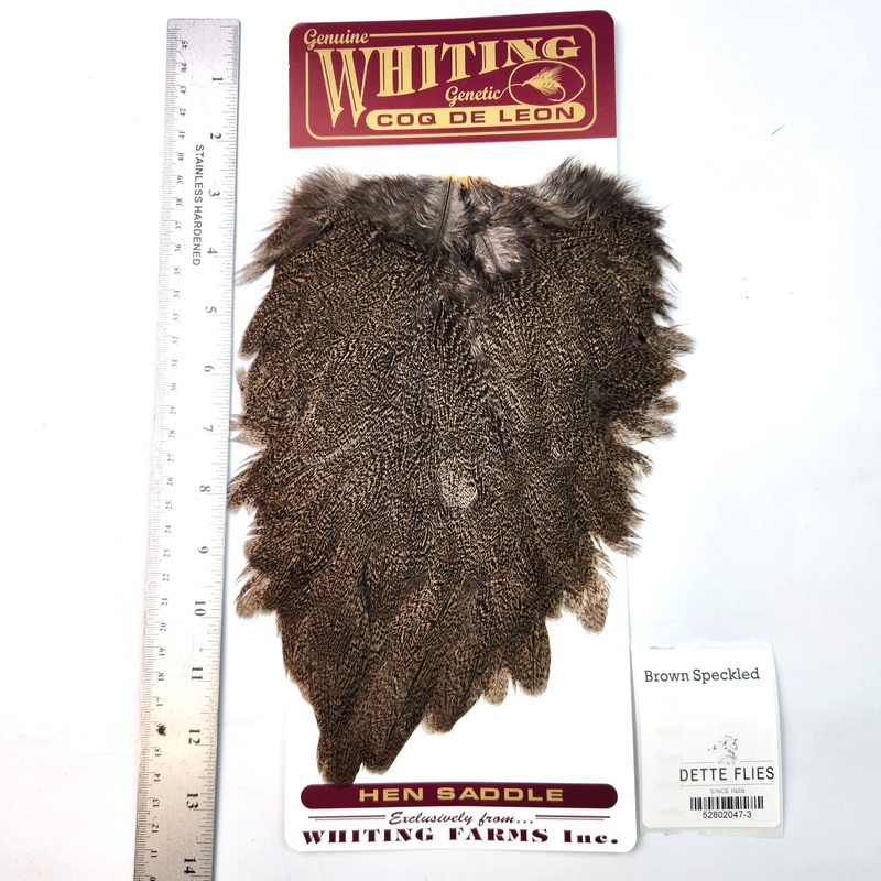 Brown Speckled – Whiting Coq de Leon Hen Saddle (#3)